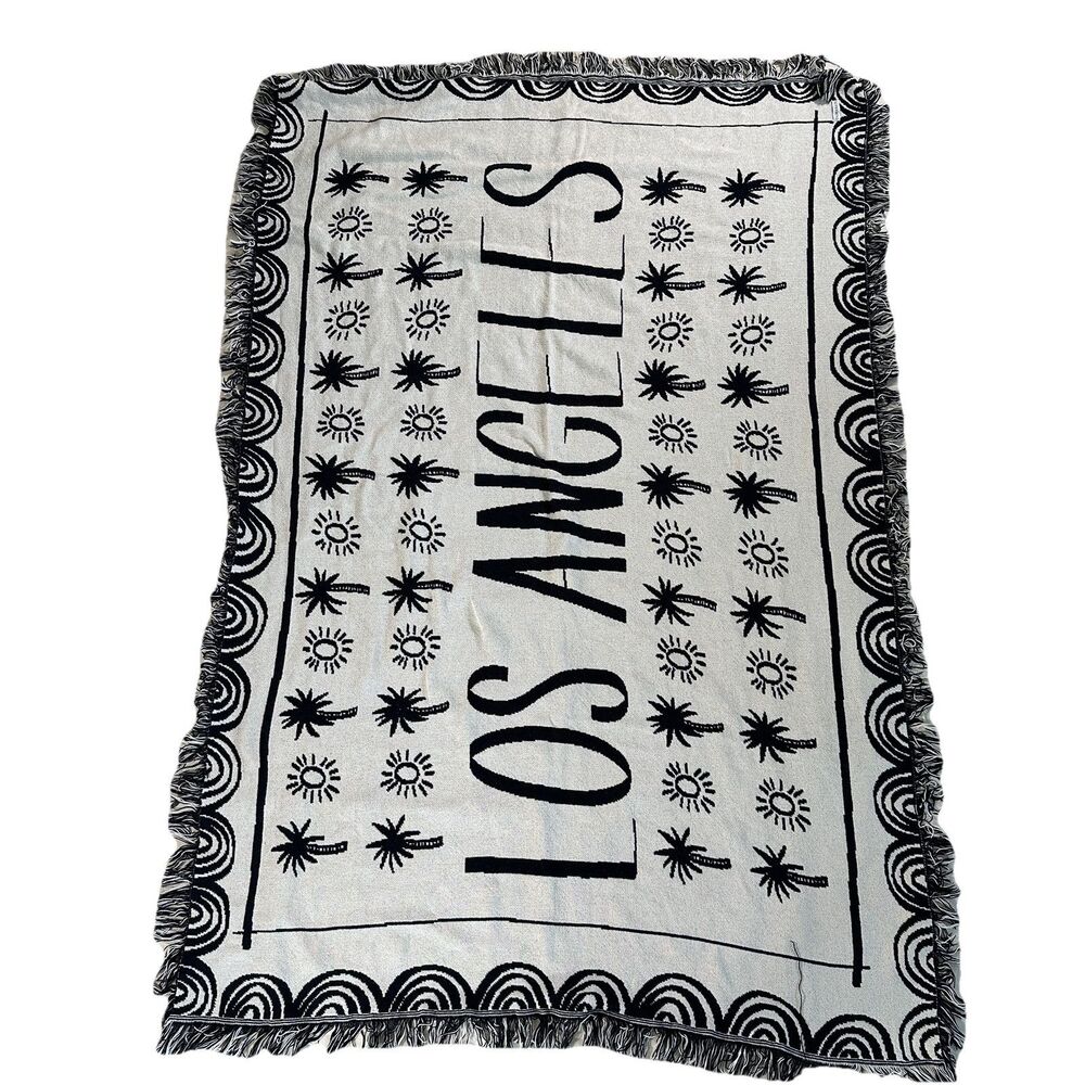 Calhoun and Co x Anthropologie Los Angeles Knit Tapestry Throw Blanket 48x74